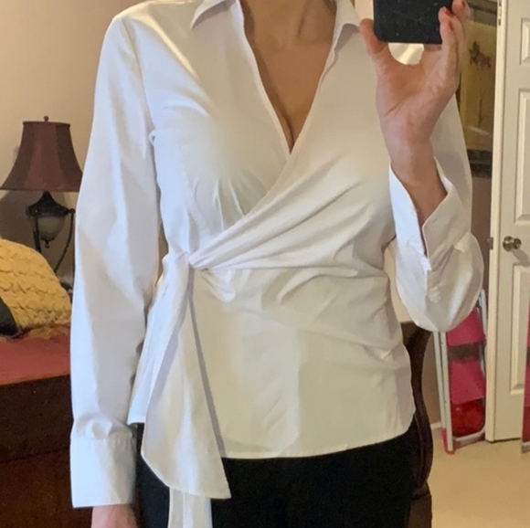 SOLD-EXPRESS Wrap Tie Blouse-L - Picture 3 of 3